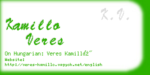 kamillo veres business card